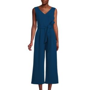Calvin Klein Blue V-Neck Jumpsuit